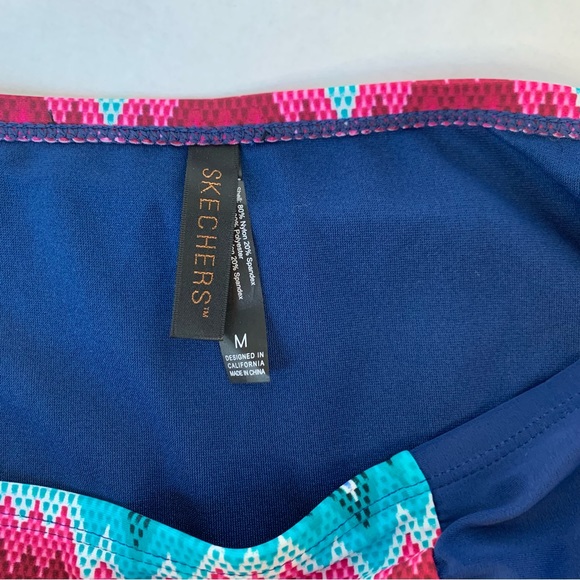 Skechers Women’s Flamin Hot Hipster Bikini Bottom Swimwear Blue Zigzag Medium - Picture 12 of 16